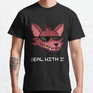 Five Nights at Freddy's - FNAF - Foxy - Deal With It (White Font) Classic T-Shirt RB0606 product Offical fnaf Merch