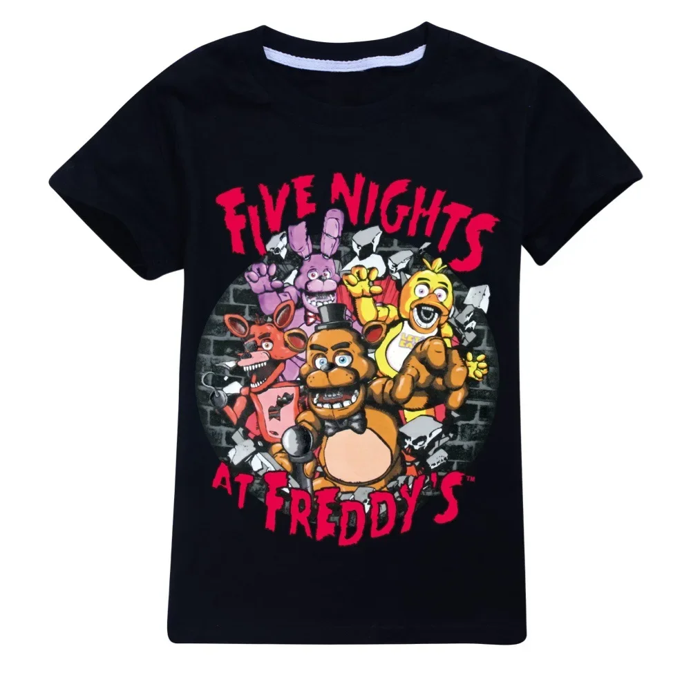 FNAF Boys T shirt 2023 Cartoon Five Night at Freddys Funny Print Baby Girls T shirt - Five Nights at Freddy's Merch